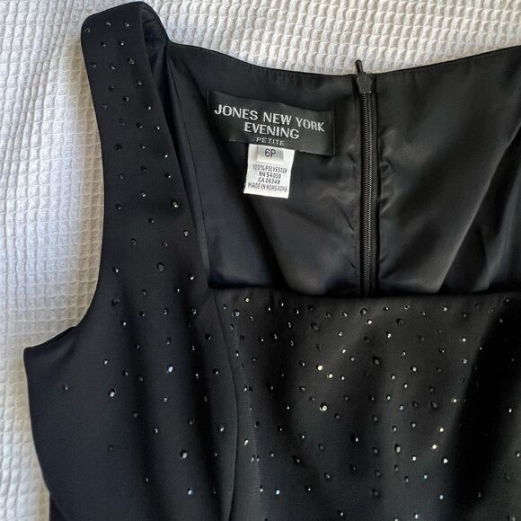 Jones New York evening Black cocktail long Dress sz 6P - Picture 8 of 8